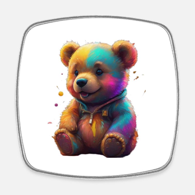 Teddy bear - Square fridge magnet - white