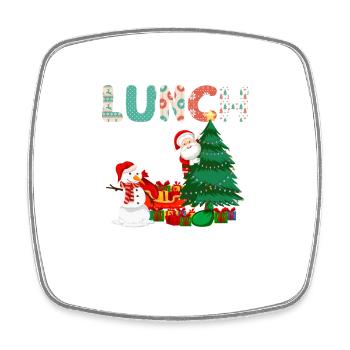 Lunch Lady Funny Christmas Tree Christmas - Square fridge magnet - white - Front