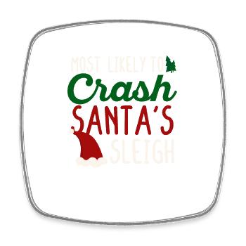 The most likely crash of the sled - Square fridge magnet - white - Front