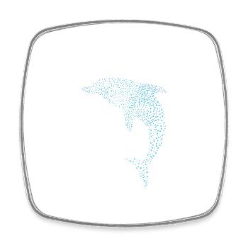 Schöner Delphin Beautiful Dolphin - Square fridge magnet - white - Front