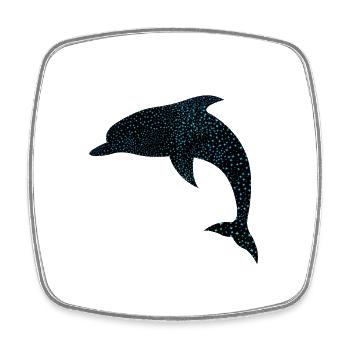 Niedlicher Delphin Mignon Dauphin - Magnet carré - blanc - Devant