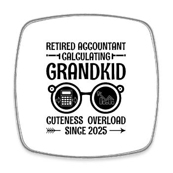 Grand-mère à la retraite Pensioner Comptable Banque - Magnet carré - blanc - Devant