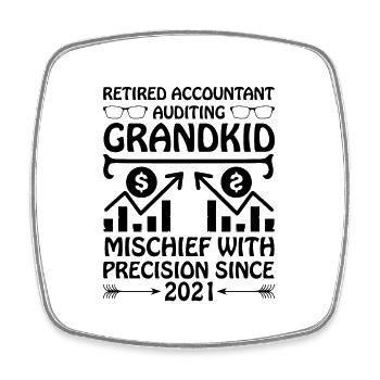 Grand-mère à la retraite Pensioner Comptable Banque - Magnet carré - blanc - Devant