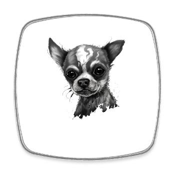 Chihuahua | Zombie Dog Undead Scary Halloween - Square fridge magnet - white - Front