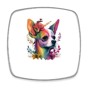 Chihuahua | Colourful Rainbow LGBTQ Unicorn - Square fridge magnet - white - Front