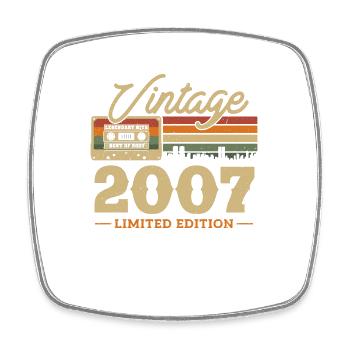 Vintage Birthday Gift 2007 - Square fridge magnet - white - Front