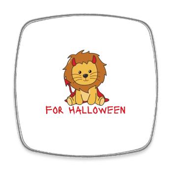 Lion, il n’est jamais trop tôt pour le diable d’Halloween - Magnet carré - blanc - Devant