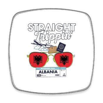 Straight Trippin' Albania Vacation Tour Voyage - Magnet carré - blanc - Devant
