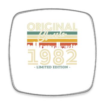 Vintage Geburtstagsgeschenk 1982 - Viereckiger Kühlschrankmagnet - Weiß - Vorne