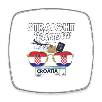 Straight Trippin' Croatie Vacation Tour Voyage - Magnet carré - blanc - Devant