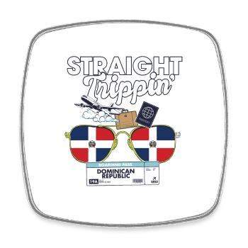 Straight Trippin' Dominican Republic Vacation - Viereckiger Kühlschrankmagnet - Weiß - Vorne