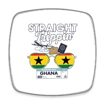 Straight Trippin' Ghana Vacation Tour Travel Trip - Square fridge magnet - white - Front