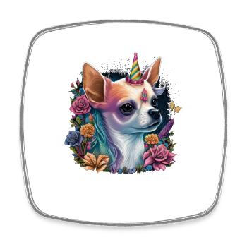 Chihuahua | Colourful Rainbow LGBTQ Unicorn - Square fridge magnet - white - Front
