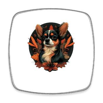 Chihuahua | Thanksgiving Day Erntedankfest Bauer - Viereckiger Kühlschrankmagnet - Weiß - Vorne