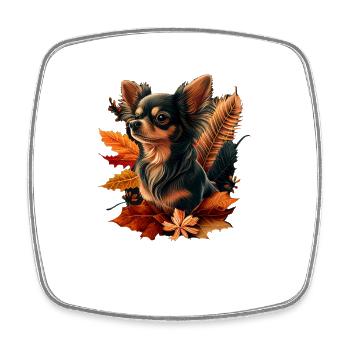 Chihuahua | Thanksgiving Day Erntedankfest Bauer - Viereckiger Kühlschrankmagnet - Weiß - Vorne