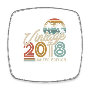 Vintage Birthday Gift 2018 - 5/6 years - Square fridge magnet - white - Front