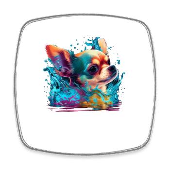 Chihuahua | Schwimmer Schwimmen Wasser Tauchen - Viereckiger Kühlschrankmagnet - Weiß - Vorne
