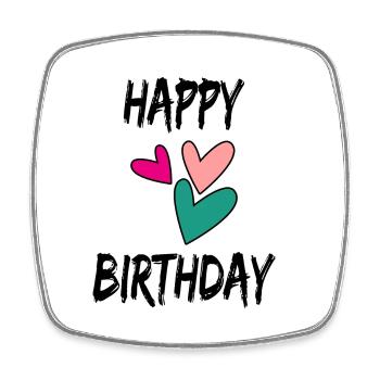 ALLES GUTE ZUM GEBURTSTAG. ALLES GUTE ZUM GEBURTSTAG. JAHRESTAG. - Viereckiger Kühlschrankmagnet - Weiß - Vorne