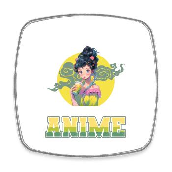 Just a girl who loves Anime - Square fridge magnet - white - Front