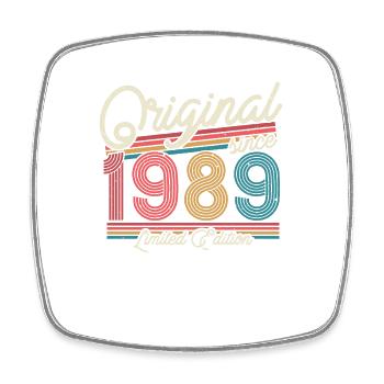 Vintage 1989 Gift - 34/35 Years - Square fridge magnet - white - Front