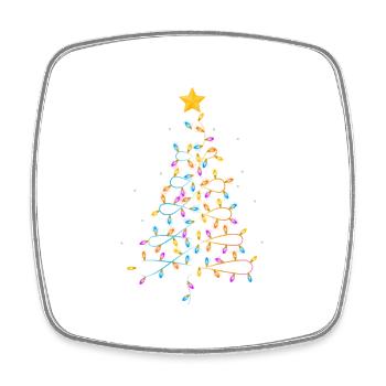 Hund Paw Print Puppy Weihnachtsbaum Lichter Cool - Viereckiger Kühlschrankmagnet - Weiß - Vorne