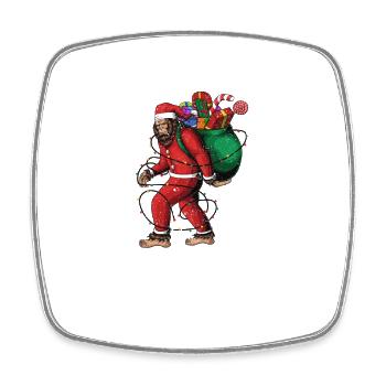 Bigfoot Père Noël Lumières de l’arbre de Noël Noël Noël - Magnet carré - blanc - Devant