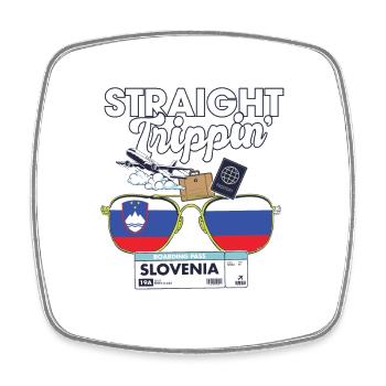 Straight Trippin' Slovenia Vacation Tour Travel - Magnet carré - blanc - Devant