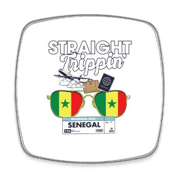 Straight Trippin' Senegal Vacation Tour Travel - Square fridge magnet - white - Front