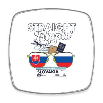 Straight Trippin' Slovakia Vacation Tour Travel - Square fridge magnet - white - Front