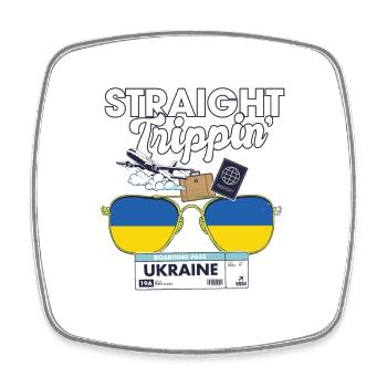 Straight Trippin' Ukraine Vacation Tour Travel - Magnet carré - blanc - Devant