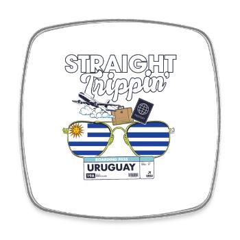 Straight Trippin' Uruguay Vacation Tour Travel - Viereckiger Kühlschrankmagnet - Weiß - Vorne