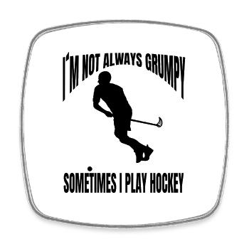 Hockey Cadeau Floorball Joueur de hockey Hockey sur gazon - Magnet carré - blanc - Devant