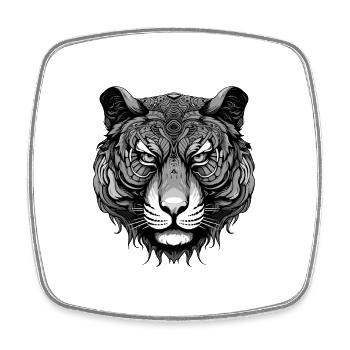 Portrait de tigre - Magnet carré - blanc - Devant