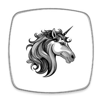 Einhorn Portrait - Viereckiger Kühlschrankmagnet - Weiß - Vorne
