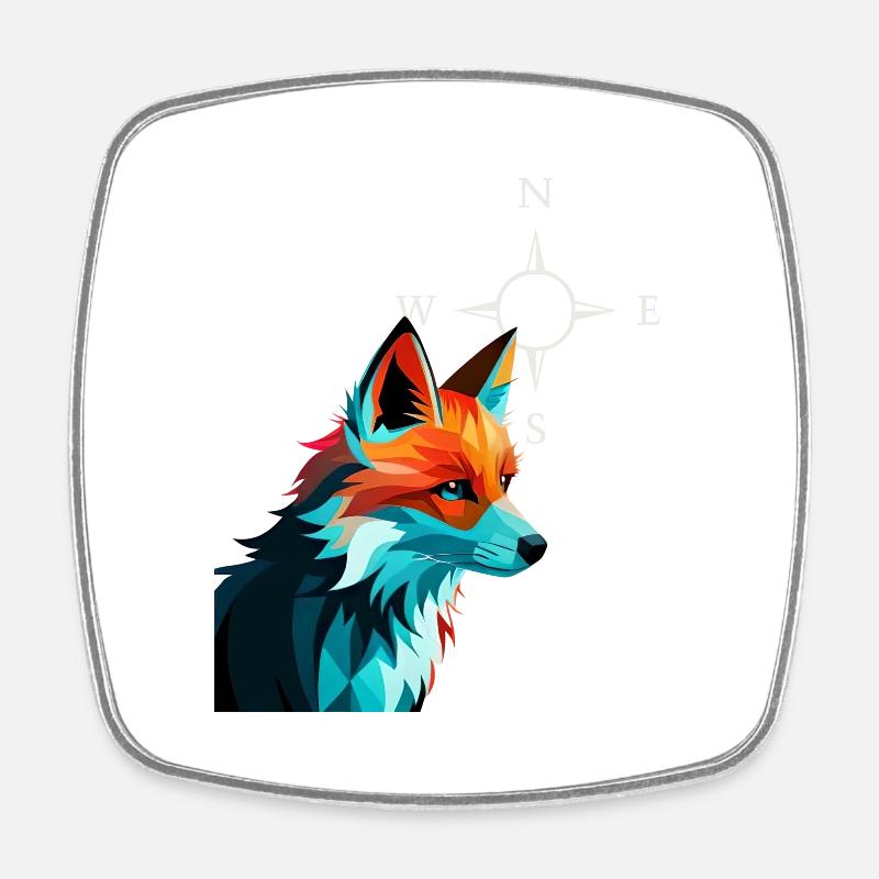 Focused fox Fox - Square fridge magnet - white