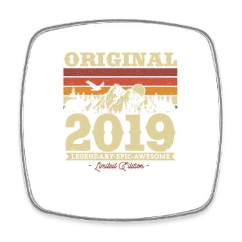 Vintage Birthday Gift 2019 4/5 Years - Square fridge magnet - white - Front