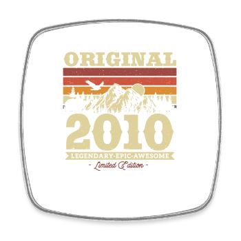Cadeau vintage 2010 pour les 13/14 ans - Magnet carré - blanc - Devant