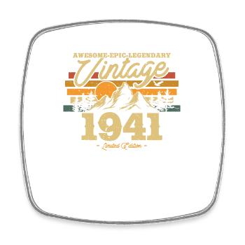 83. Geburtstag Nostalgie 1941 Jahrgang - Viereckiger Kühlschrankmagnet - Weiß - Vorne