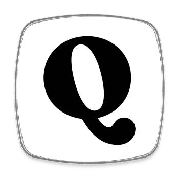 Buchstabe Q - Viereckiger Kühlschrankmagnet - Weiß - Vorne