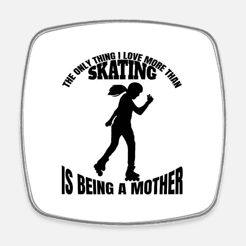 Roller Skate Inline Skater Gift Skate Inline Skater - Magnet carré - blanc