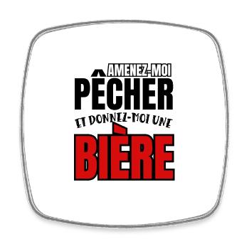 amenez-moi pêcher et donnez-moi une bière - Magnet carré - blanc - Devant