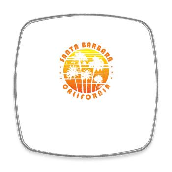 Retro Santa Barbara California Souvenir Vintage - Viereckiger Kühlschrankmagnet - Weiß - Vorne