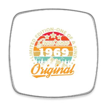 Vintage Rétro Cadeau Anniversaire pour Né en 1969 - Magnet carré - blanc - Devant