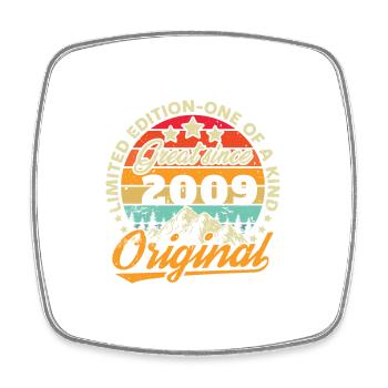 Geschenk zum 14./15-jährigen Jubiläum 2009 Jahrgang - Viereckiger Kühlschrankmagnet - Weiß - Vorne