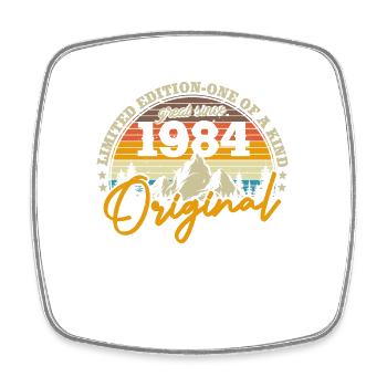 Vintage 1984 Geburtstagsgeschenk - Viereckiger Kühlschrankmagnet - Weiß - Vorne