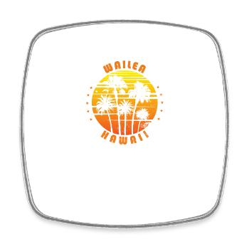 Retro Wailea Maui Hawaii Souvenir Vintage Palm - Magnet carré - blanc - Devant