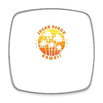 Rétro Sugar Beach Maui Hawaii Souvenir Vintage - Magnet carré - blanc - Devant