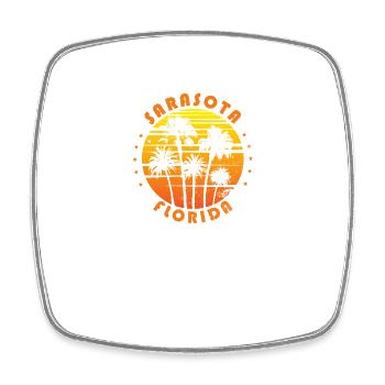 Retro Sarasota Florida Souvenir Vintage Palme - Viereckiger Kühlschrankmagnet - Weiß - Vorne