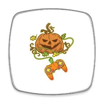 Halloween Jack O Lantern Video Game Controller - Viereckiger Kühlschrankmagnet - Weiß - Vorne