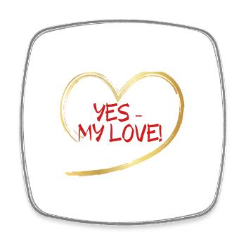 MY LOVE 3 - Viereckiger Kühlschrankmagnet - Weiß - Vorne